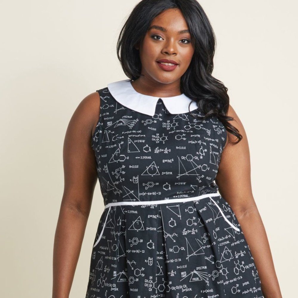 NWOT Modcloth Retrolicious Nerdy Math and Science Dress 3X